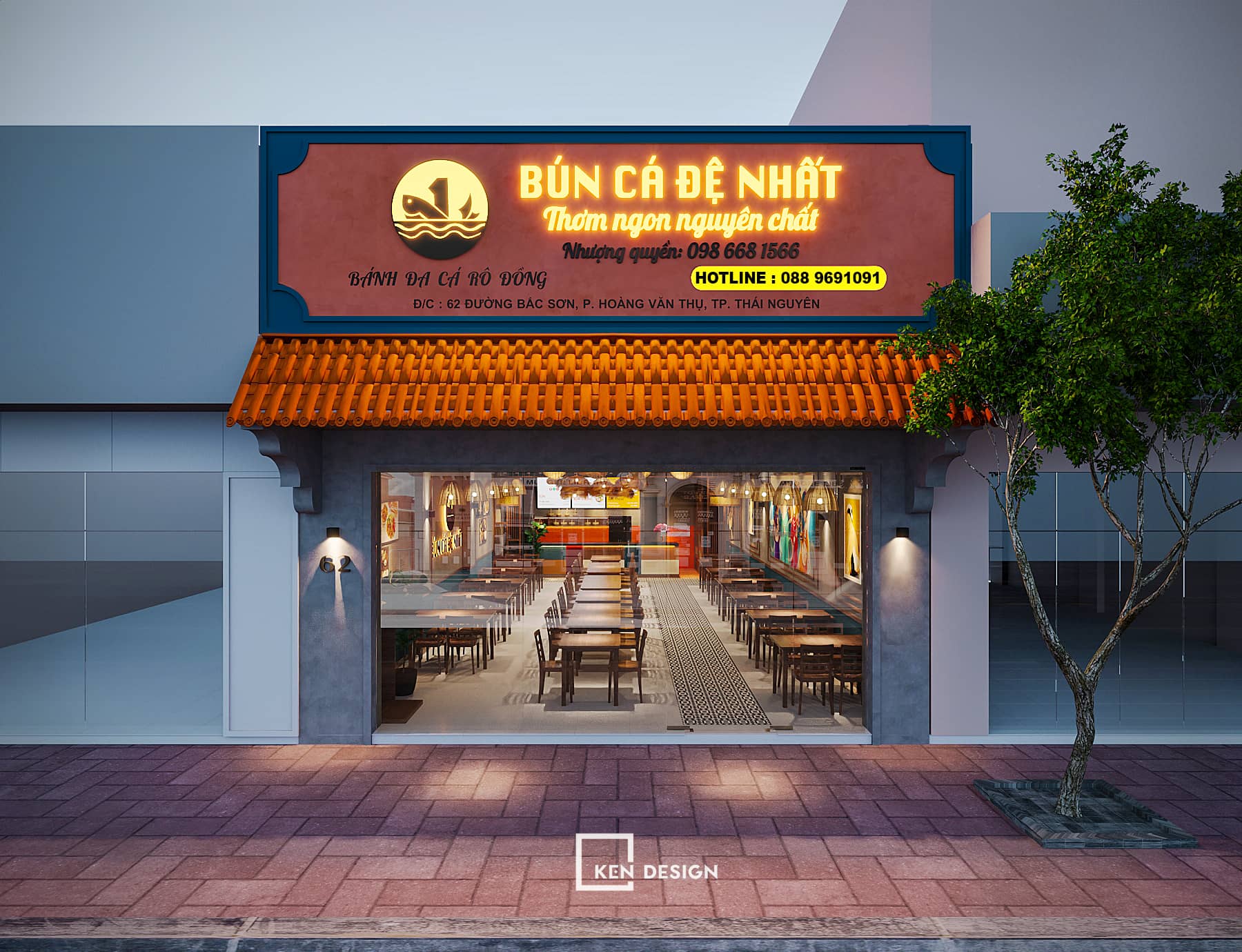 Design of the First Thai Nguyen Fish Noodle Restaurant: Where Cuisine Meets Art