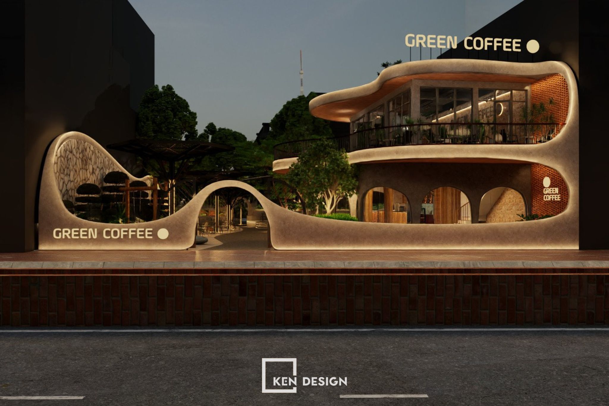 The design of Green Coffee Cafe