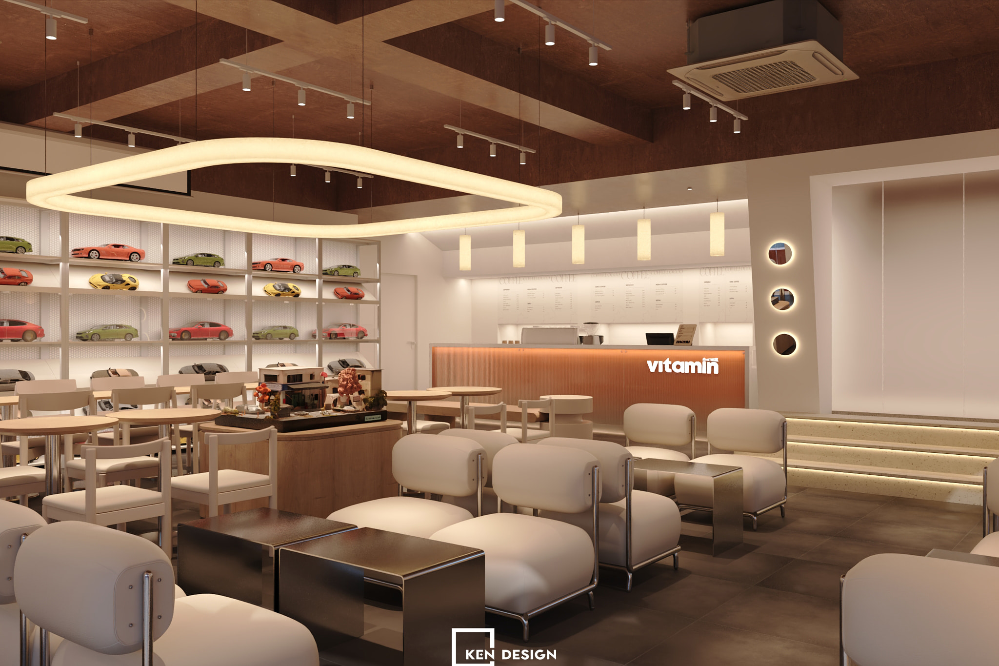 Interior Overview of Vitamin Coffee Shop Design