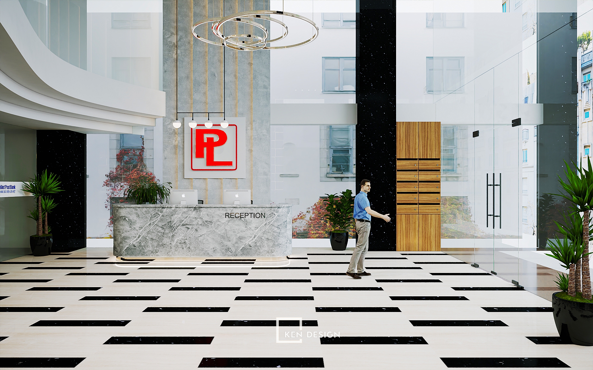 Bank Office Lobby Design in District 3