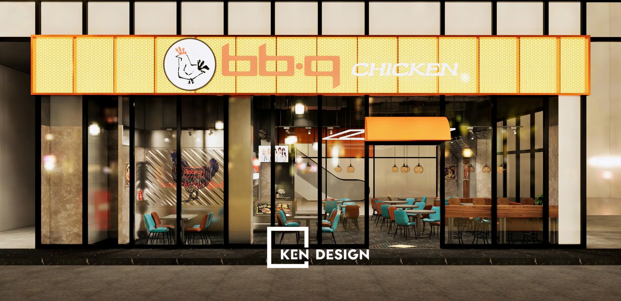 Korean BBQ CHICKEN Restaurant Design – Hồ Tùng Mậu: A Youthful Space Bursting with Korean Flavor