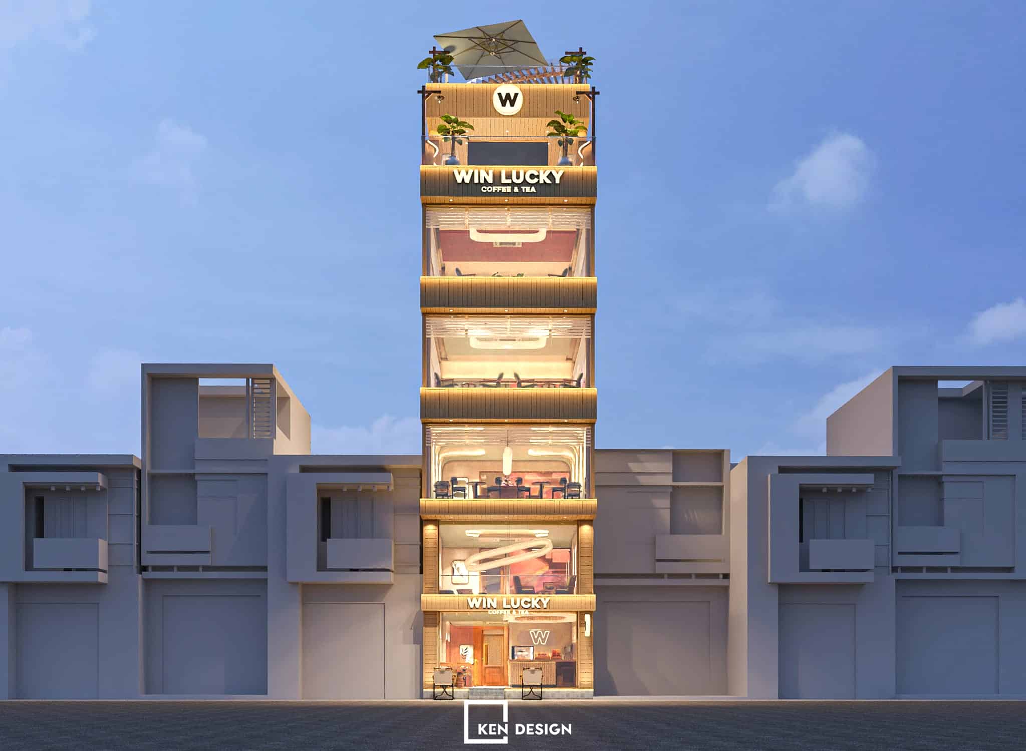 The design of WIN Lucky coffee & tea in Vietnam