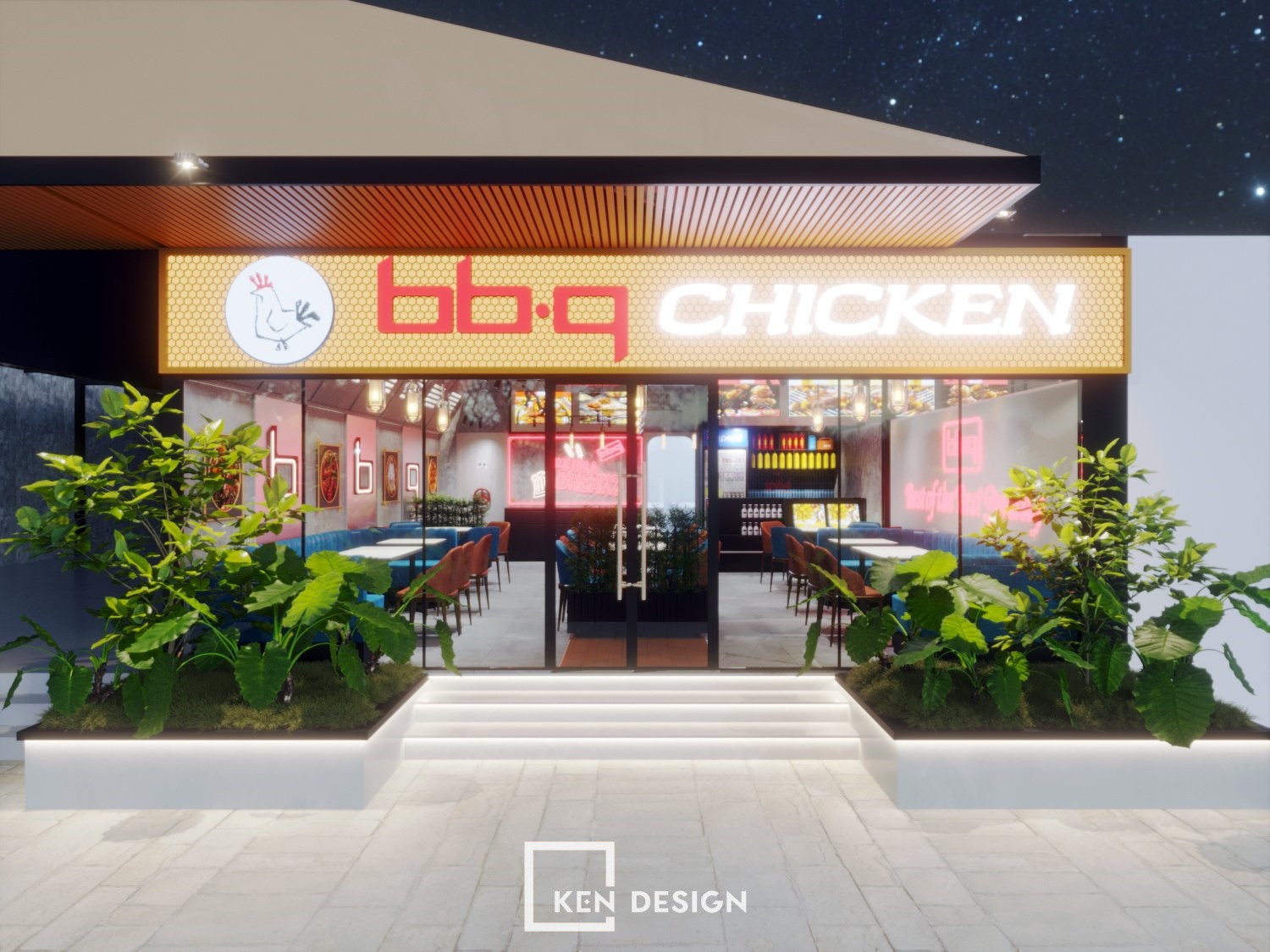 The Design of BBQ Chicken Kon Tum Restaurant: Standing Out with Industrial Style