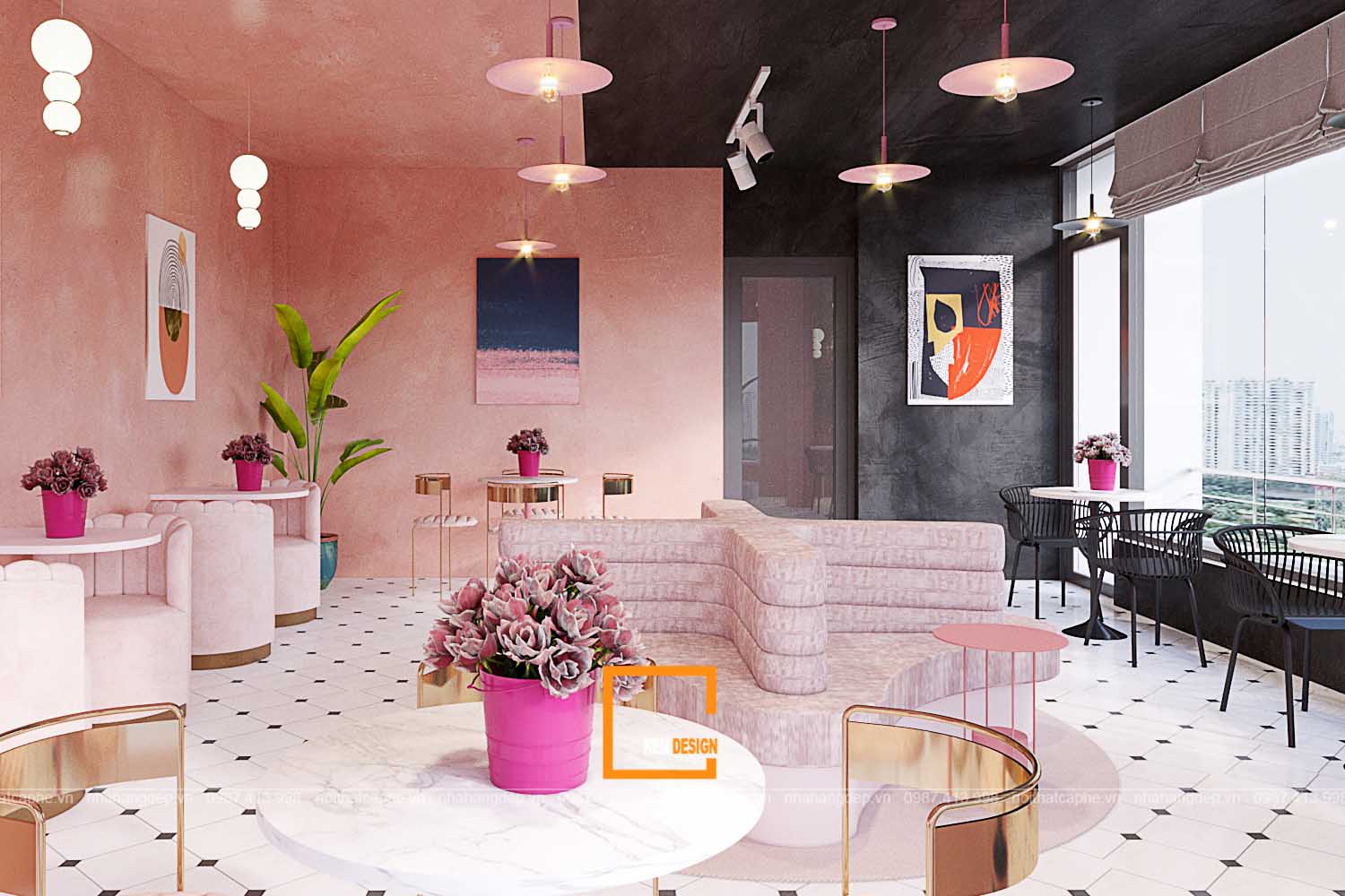 Blooms Tea and Flower shop Design 