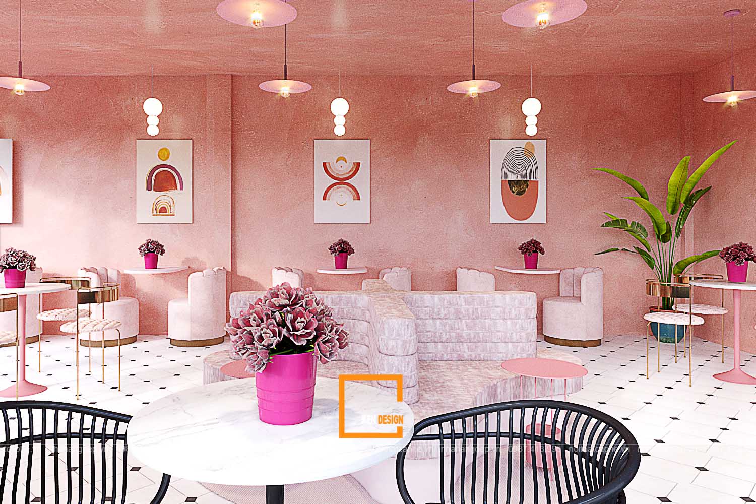 Blooms Tea and Flower shop Design 