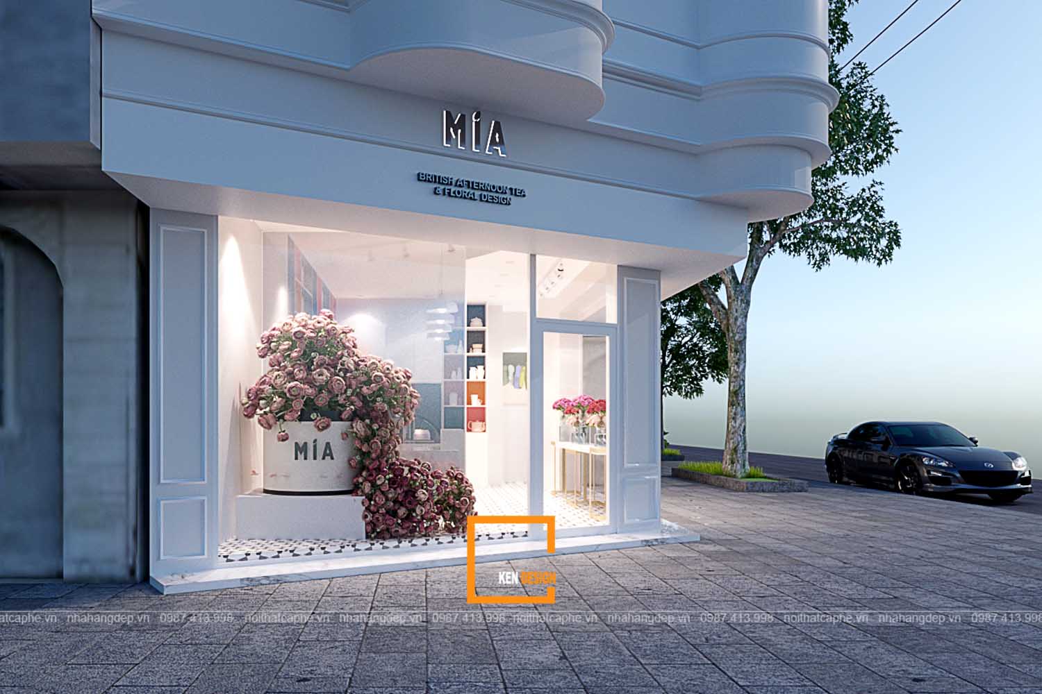 Blooms Tea and Flower shop Design 