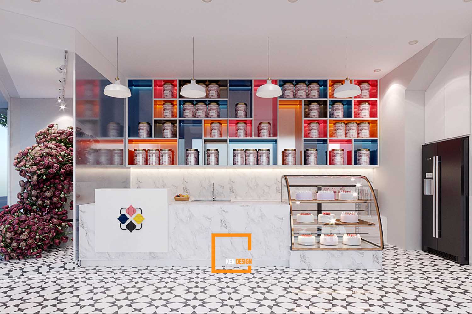 Blooms Tea and Flower shop Design 