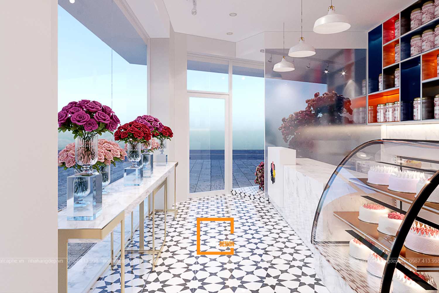 Blooms Tea and Flower shop Design 