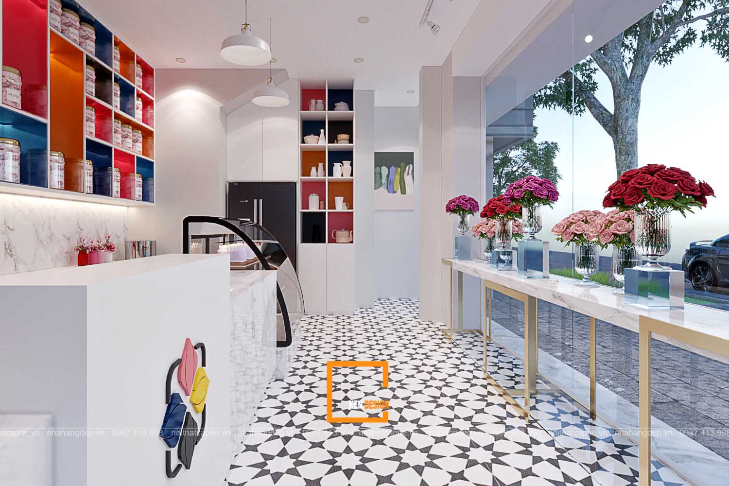 Blooms Tea and Flower shop Design 