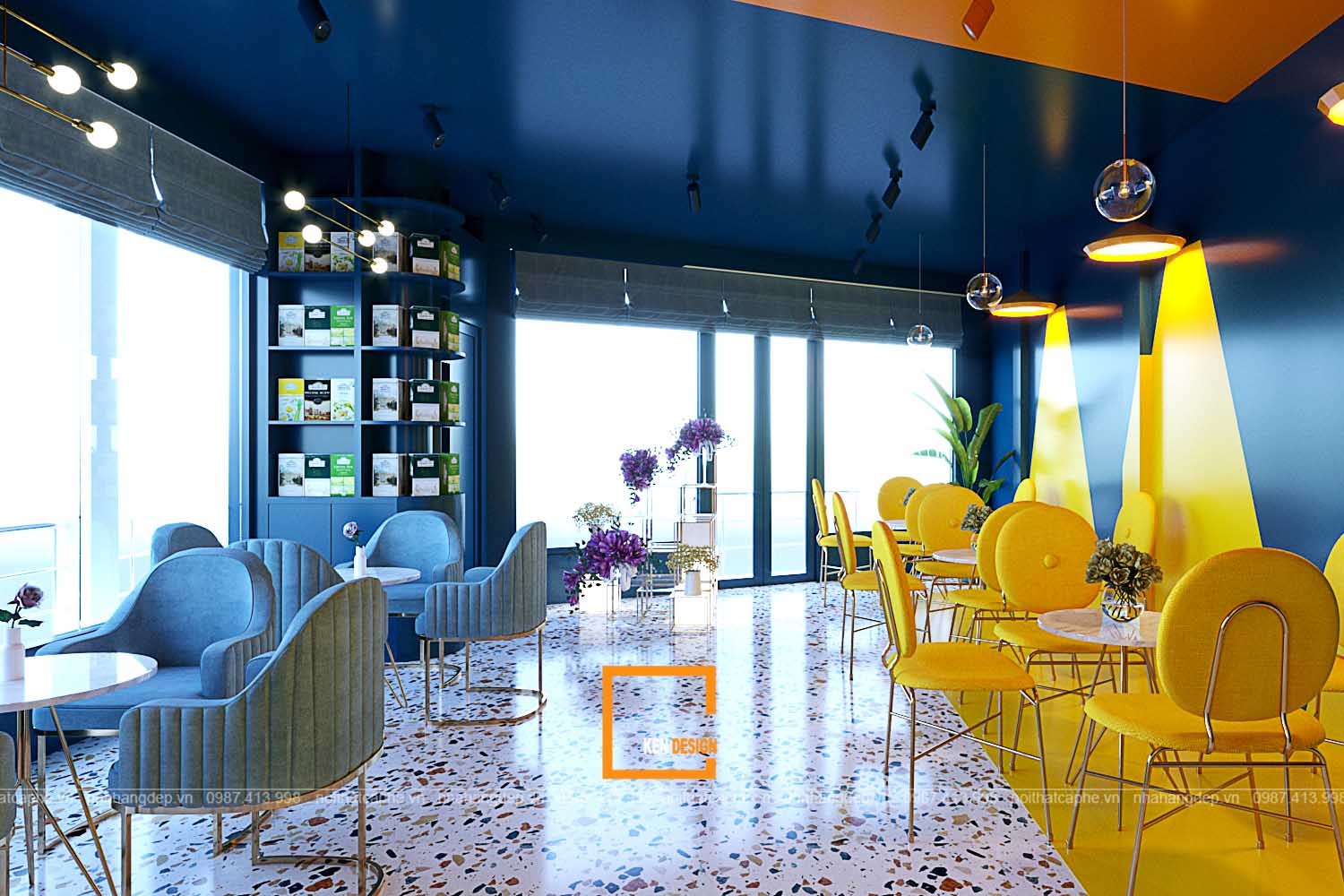 Blooms Tea and Flower shop Design 