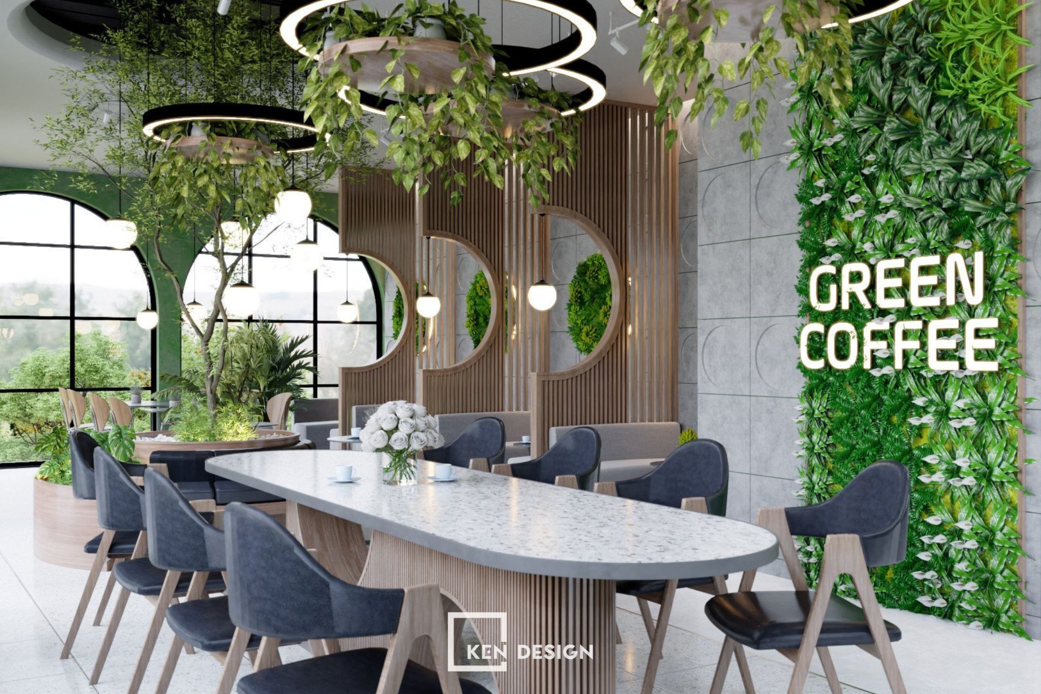 The design of Green Coffee Cafe 