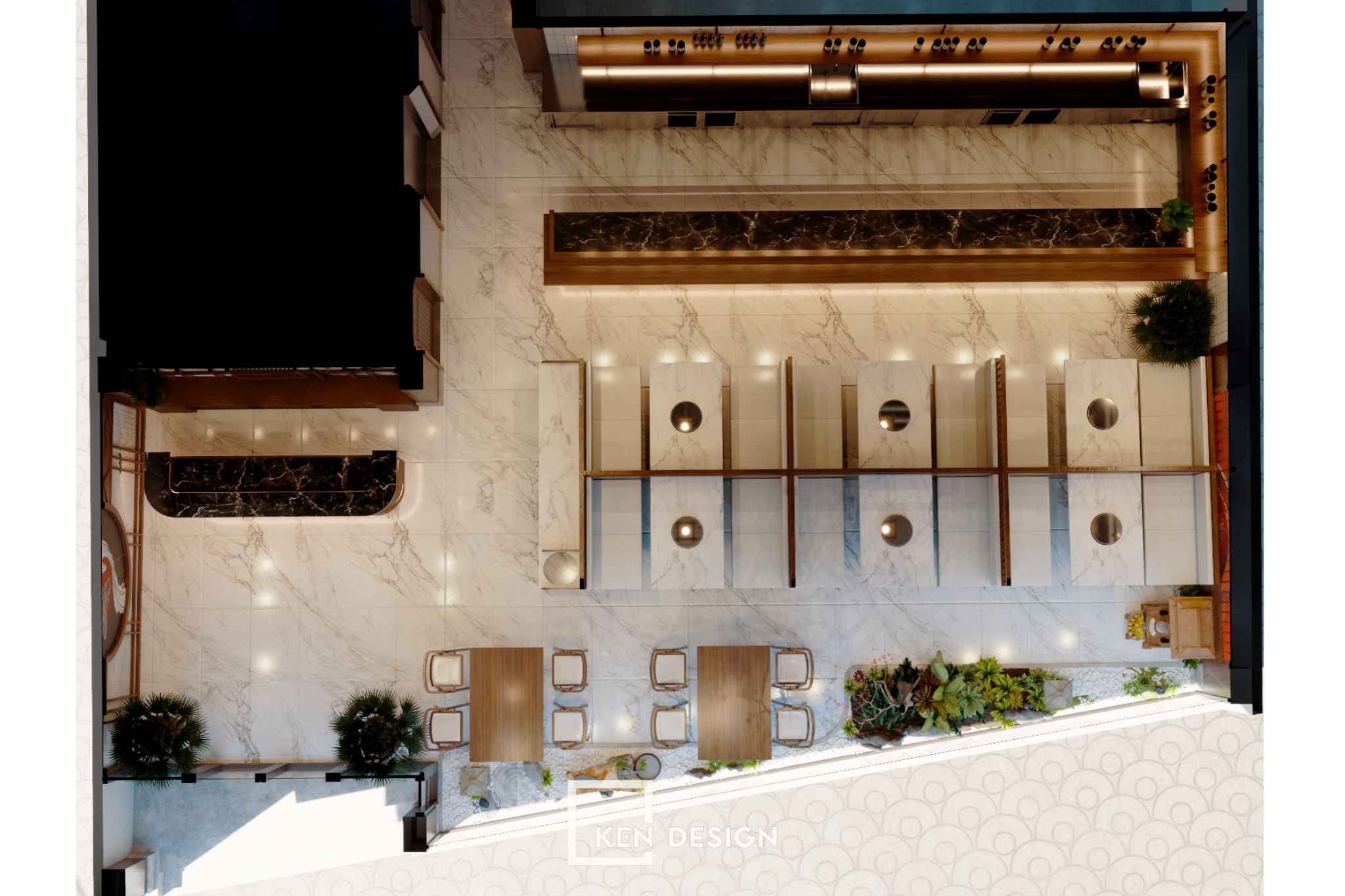 The design of the Okita Mushroom Hotpot Restaurant