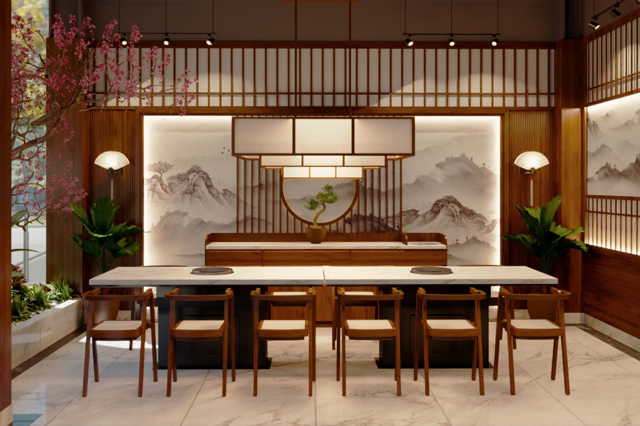 The design of the Okita Mushroom Hotpot Restaurant