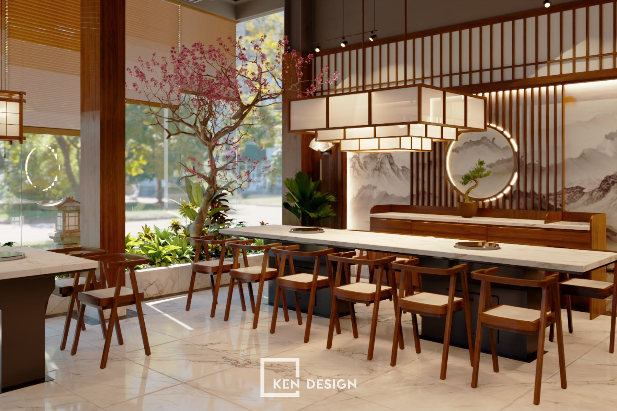 The design of the Okita Mushroom Hotpot Restaurant