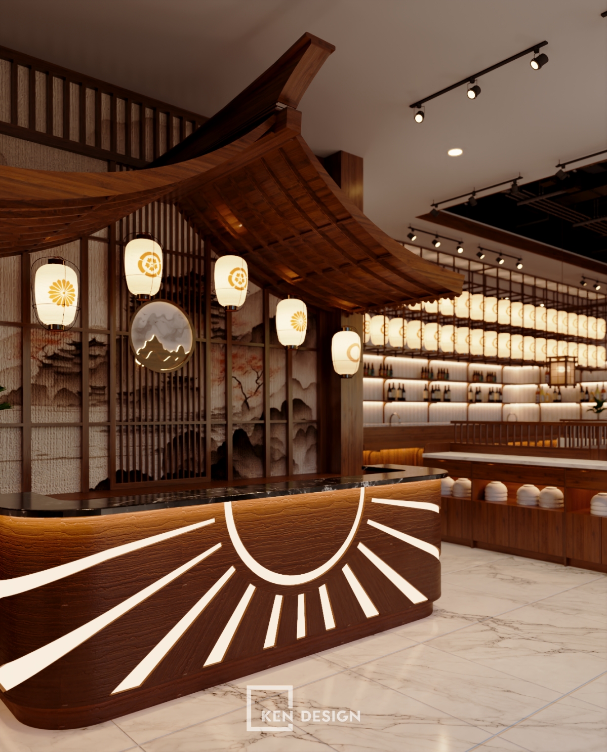The design of the Okita Mushroom Hotpot Restaurant