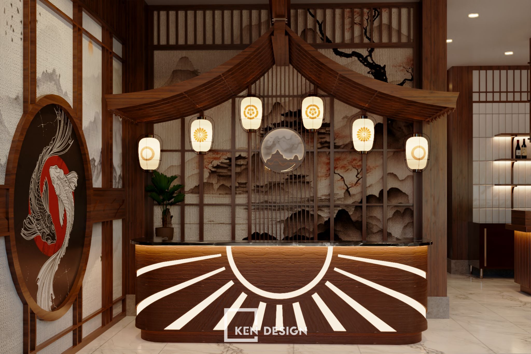 The design of the Okita Mushroom Hotpot Restaurant