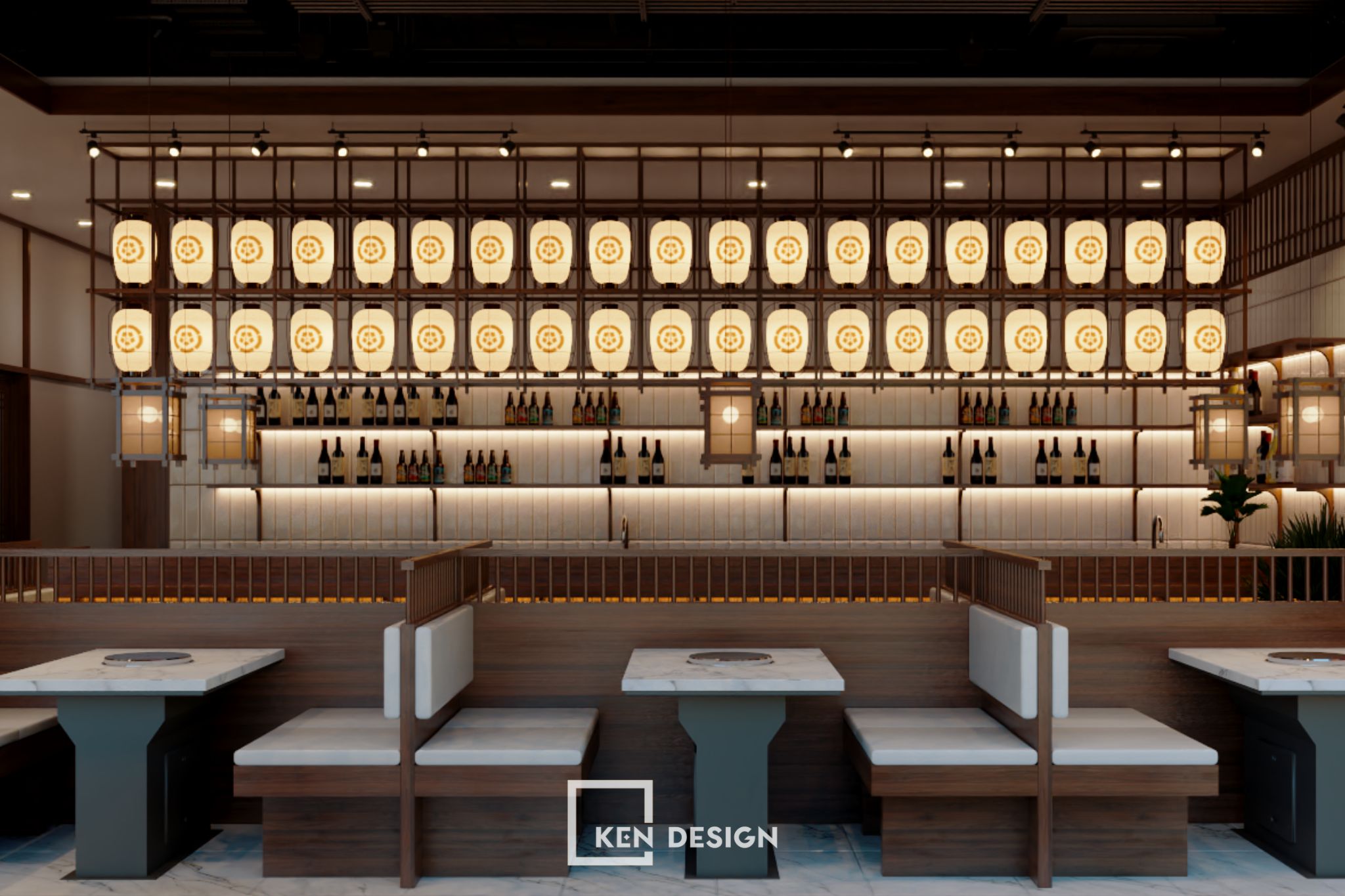 The design of the Okita Mushroom Hotpot Restaurant