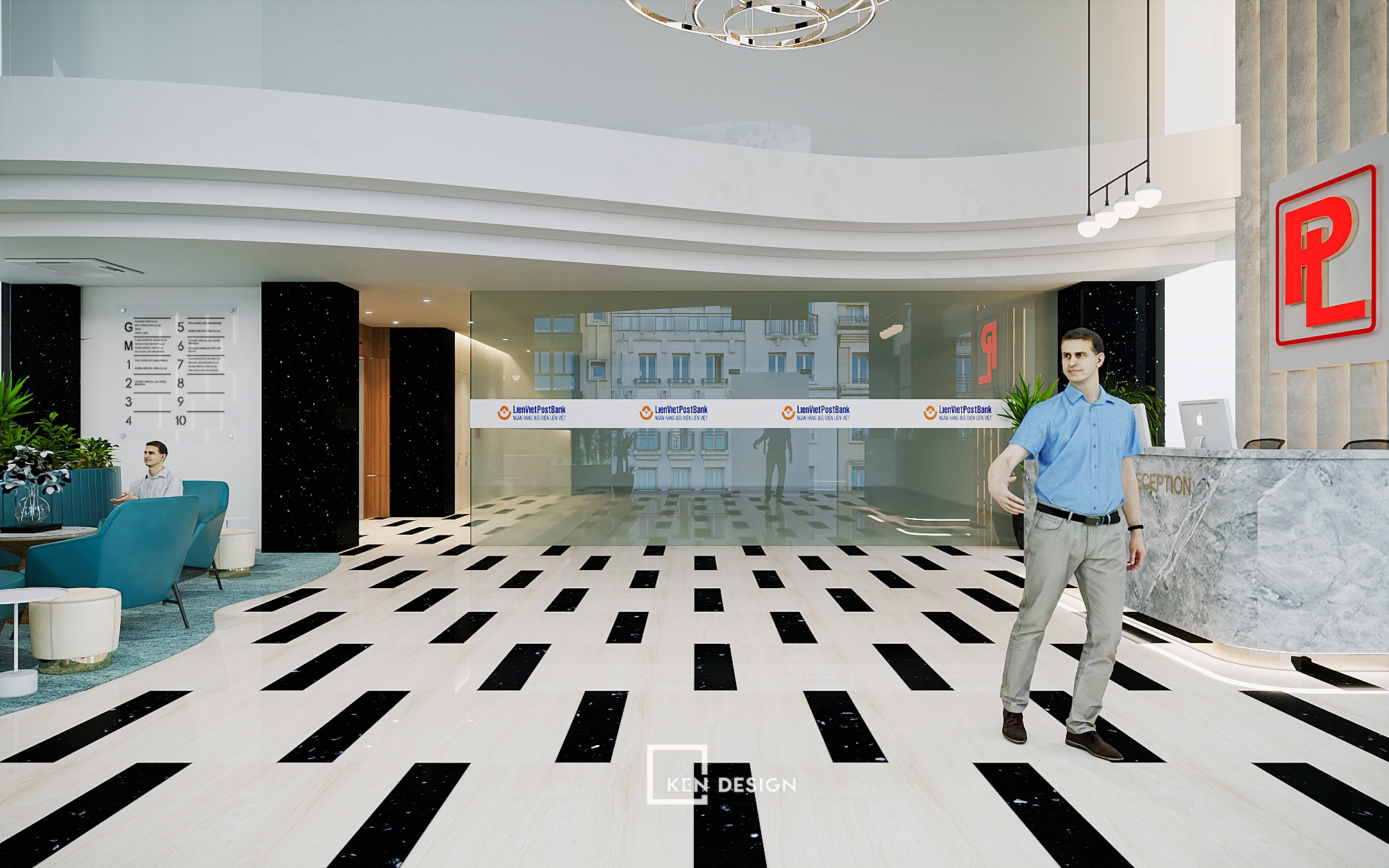 Bank Office Lobby Design in District 3