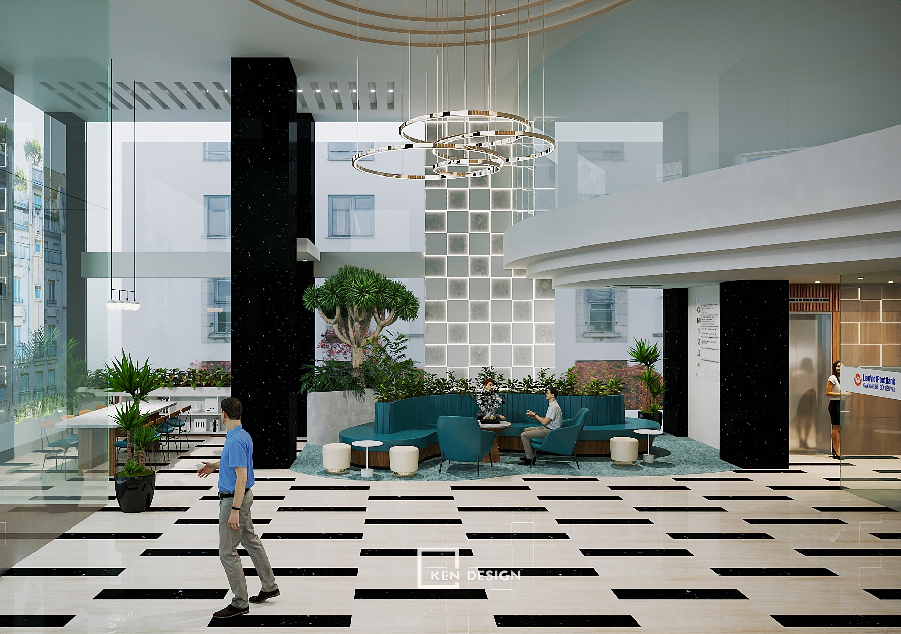 Bank Office Lobby Design in District 3