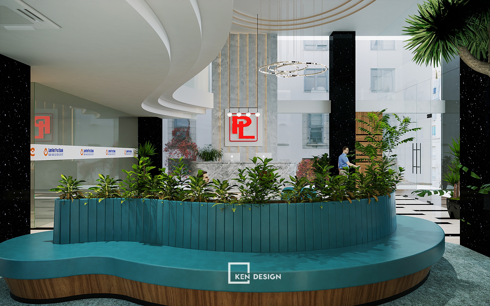 Bank Office Lobby Design in District 3