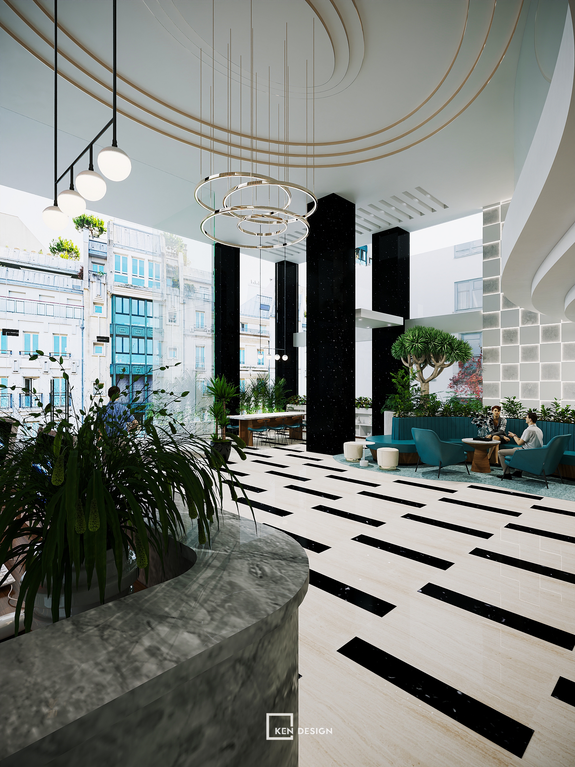 Bank Office Lobby Design in District 3