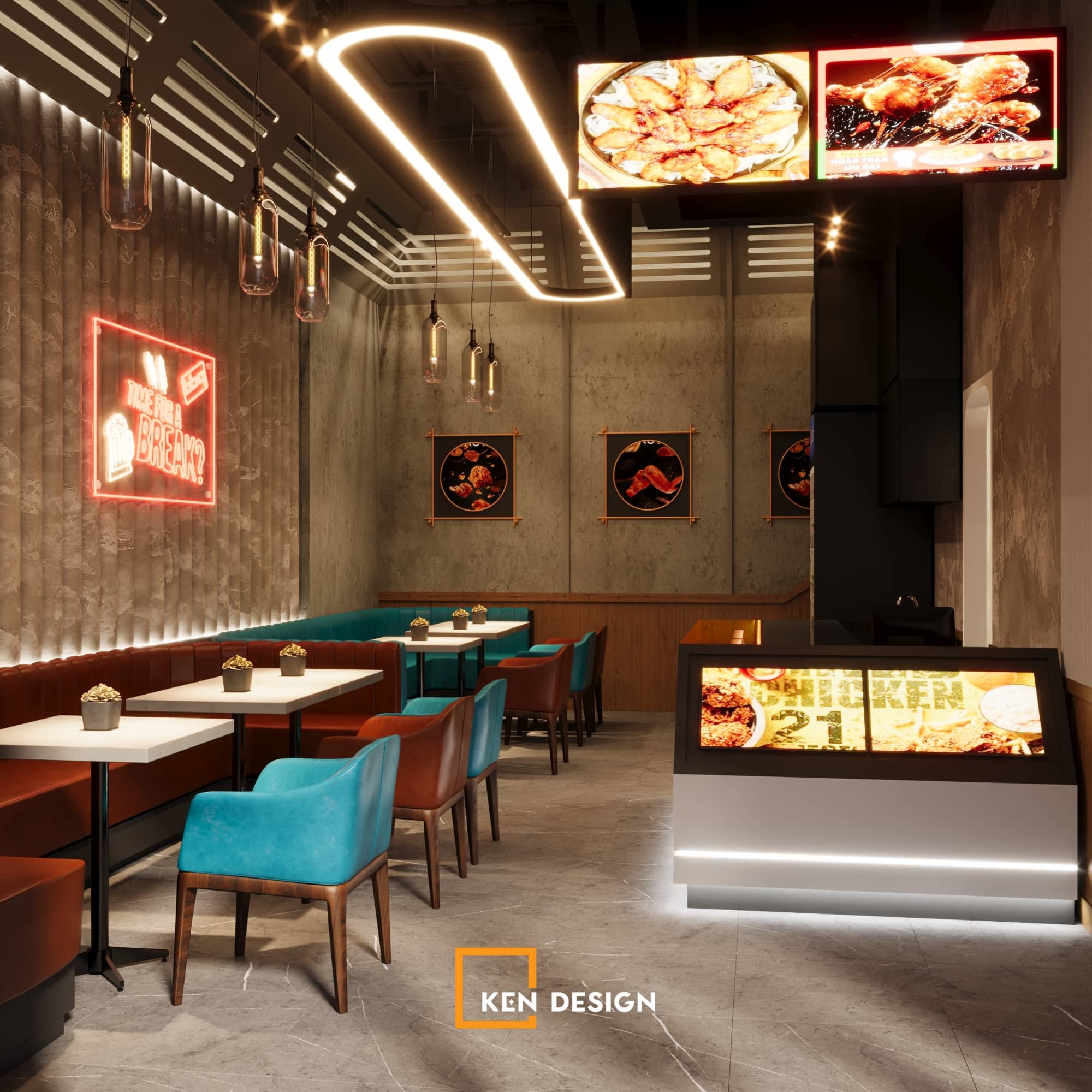 The design of BBQ Chicken Vinh Phuc restaurant