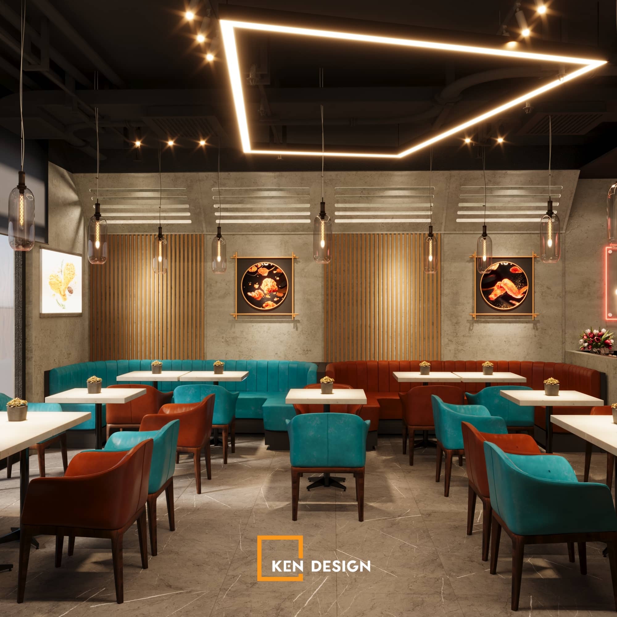 The design of BBQ Chicken Vinh Phuc restaurant