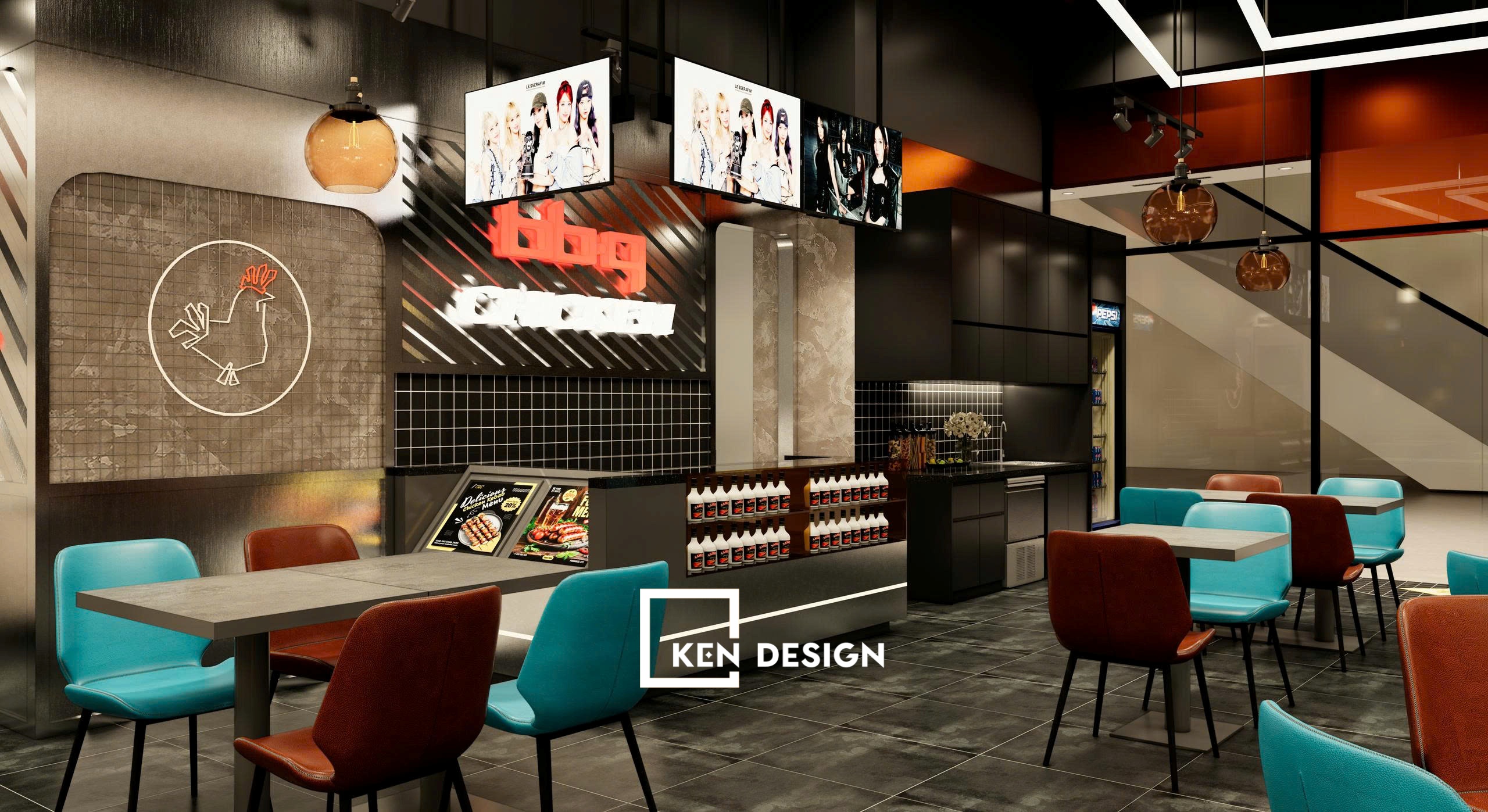 Korean BBQ CHICKEN Restaurant Design