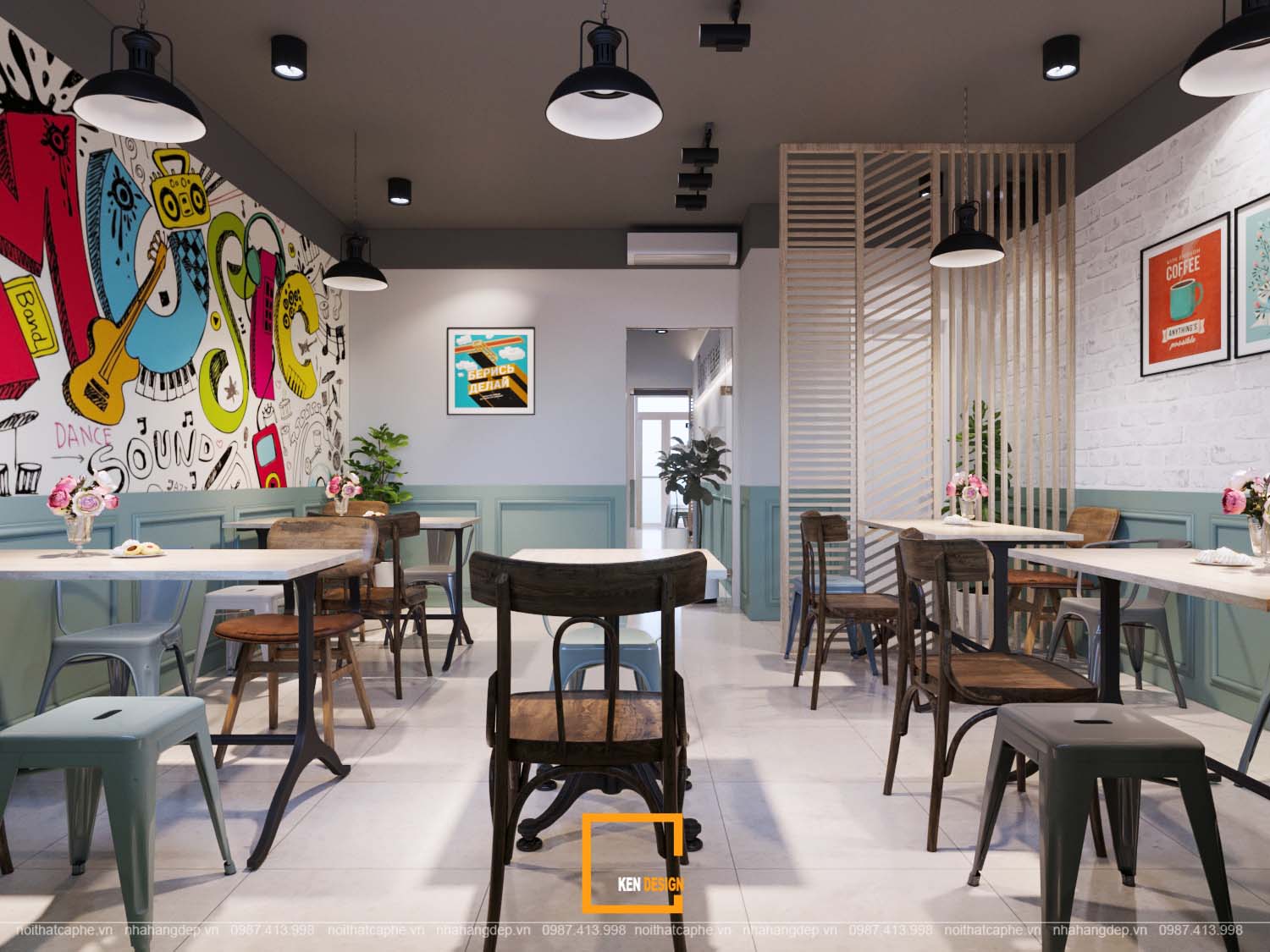 Ding Tea milk tea shop design in Ho Chi Minh