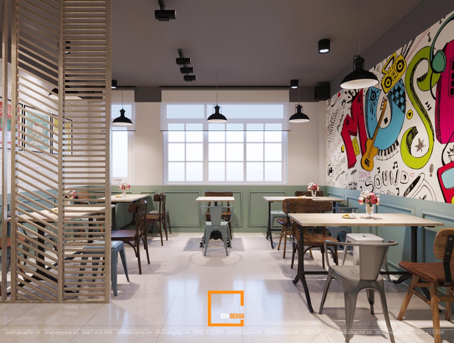 Ding Tea milk tea shop design in Ho Chi Minh