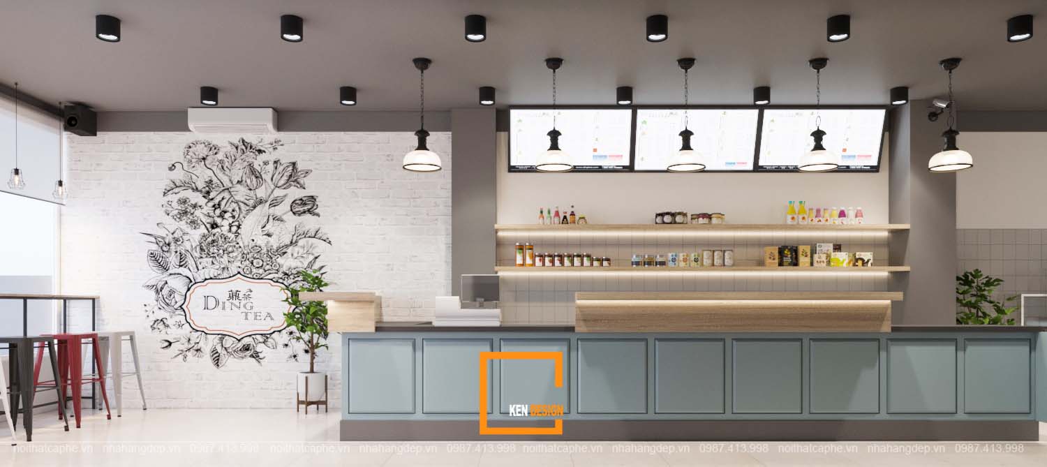 Ding Tea milk tea shop design in Ho Chi Minh