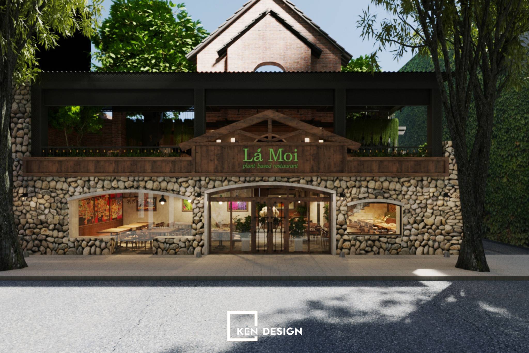 Dining projects like the Lá Mới Vegetarian Restaurant