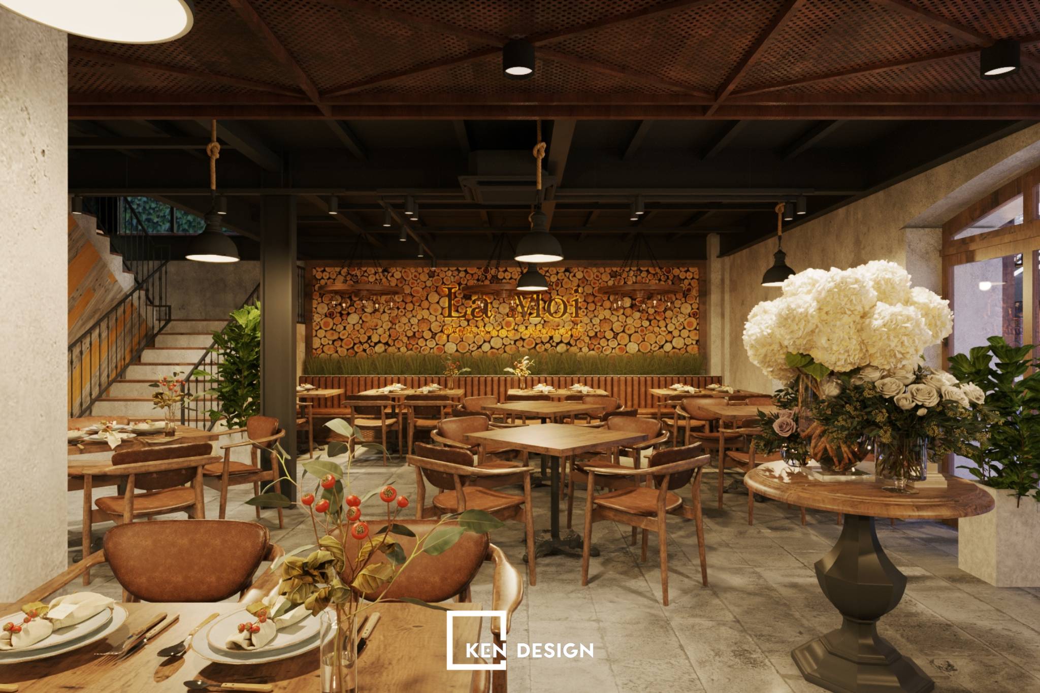 Dining projects like the Lá Mới Vegetarian Restaurant