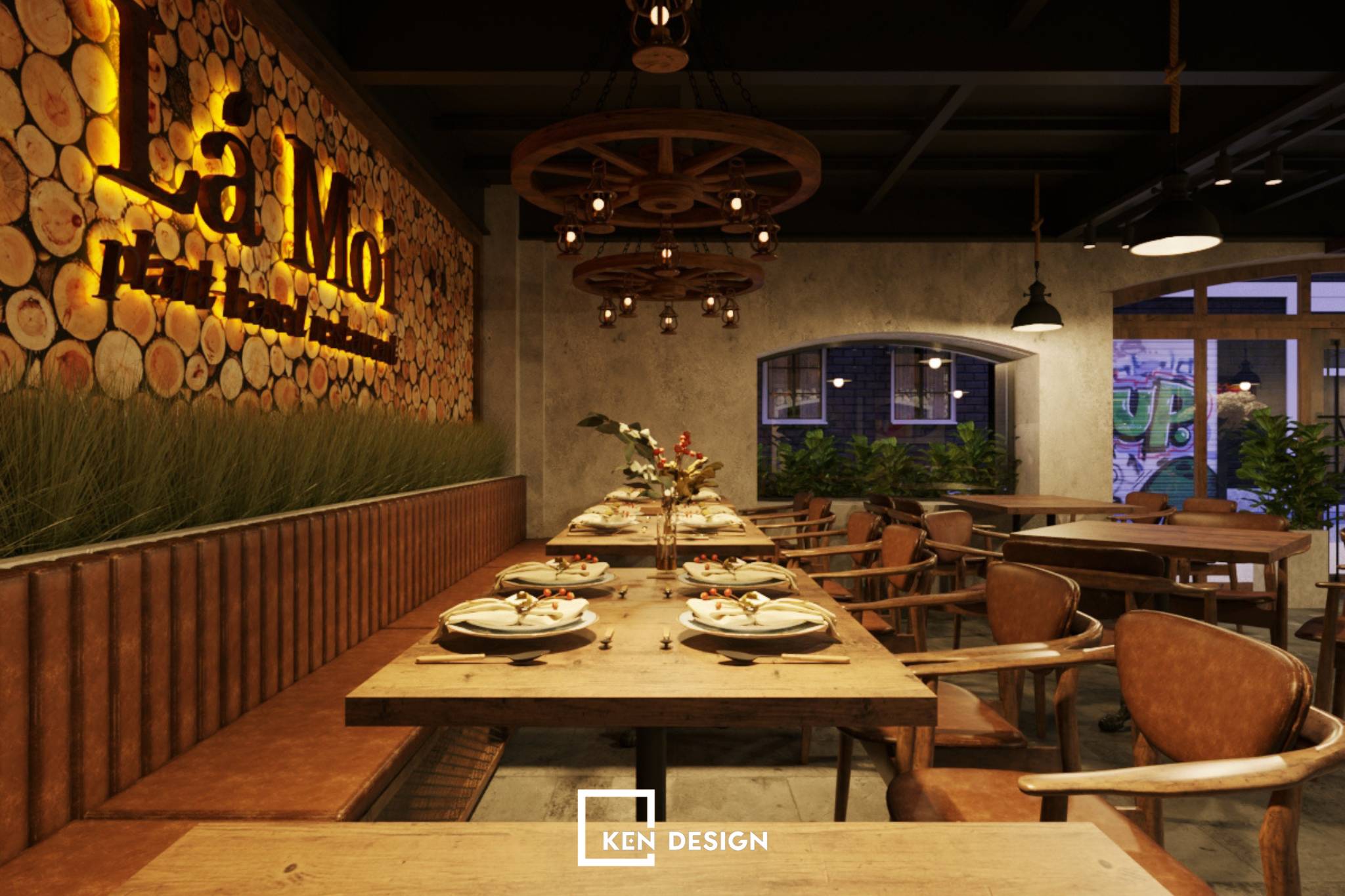 Dining projects like the Lá Mới Vegetarian Restaurant