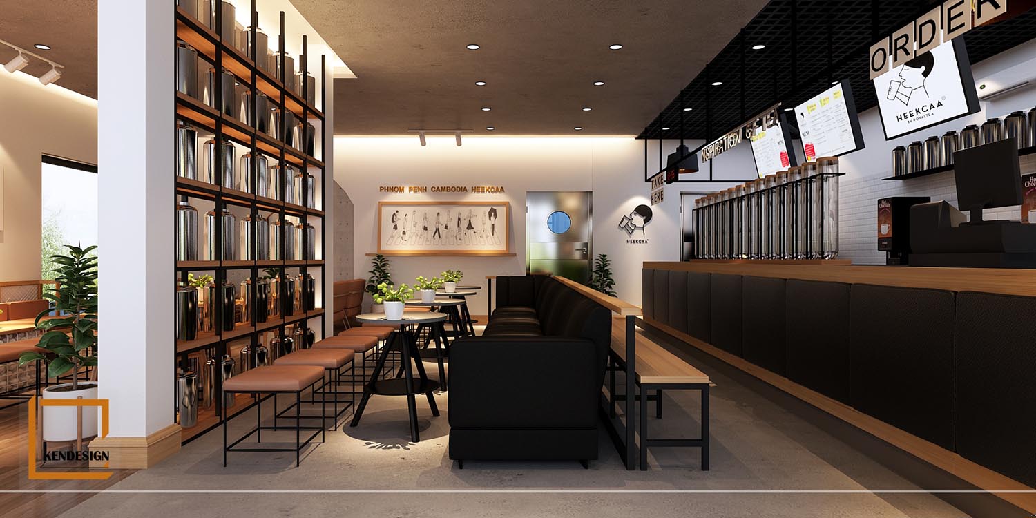 Heekcaa Combodia milk tea shop design