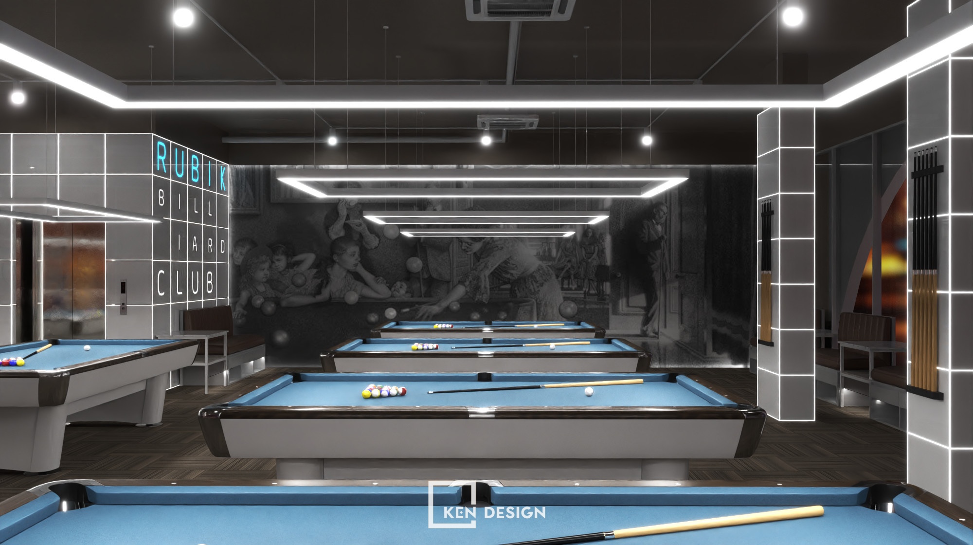 Design of Rubik Billiard Cafe