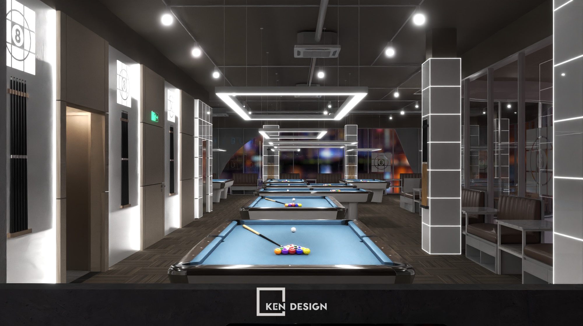 Design of Rubik Billiard Cafe