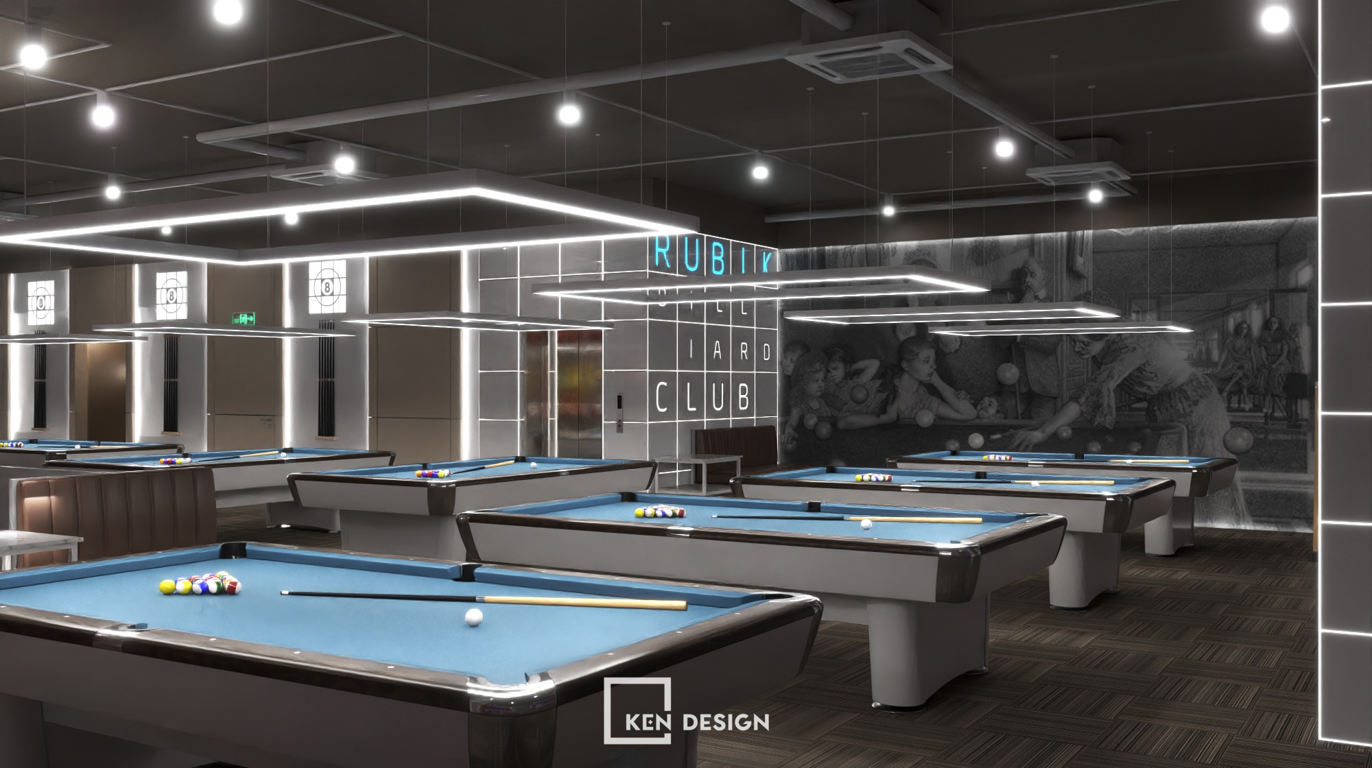 design of Rubik Billiard Cafe