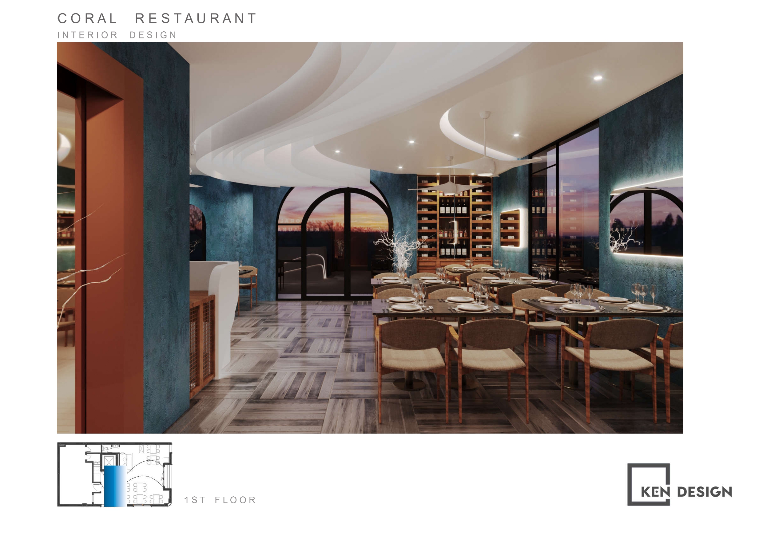 The design of Coral Seafood Restaurant