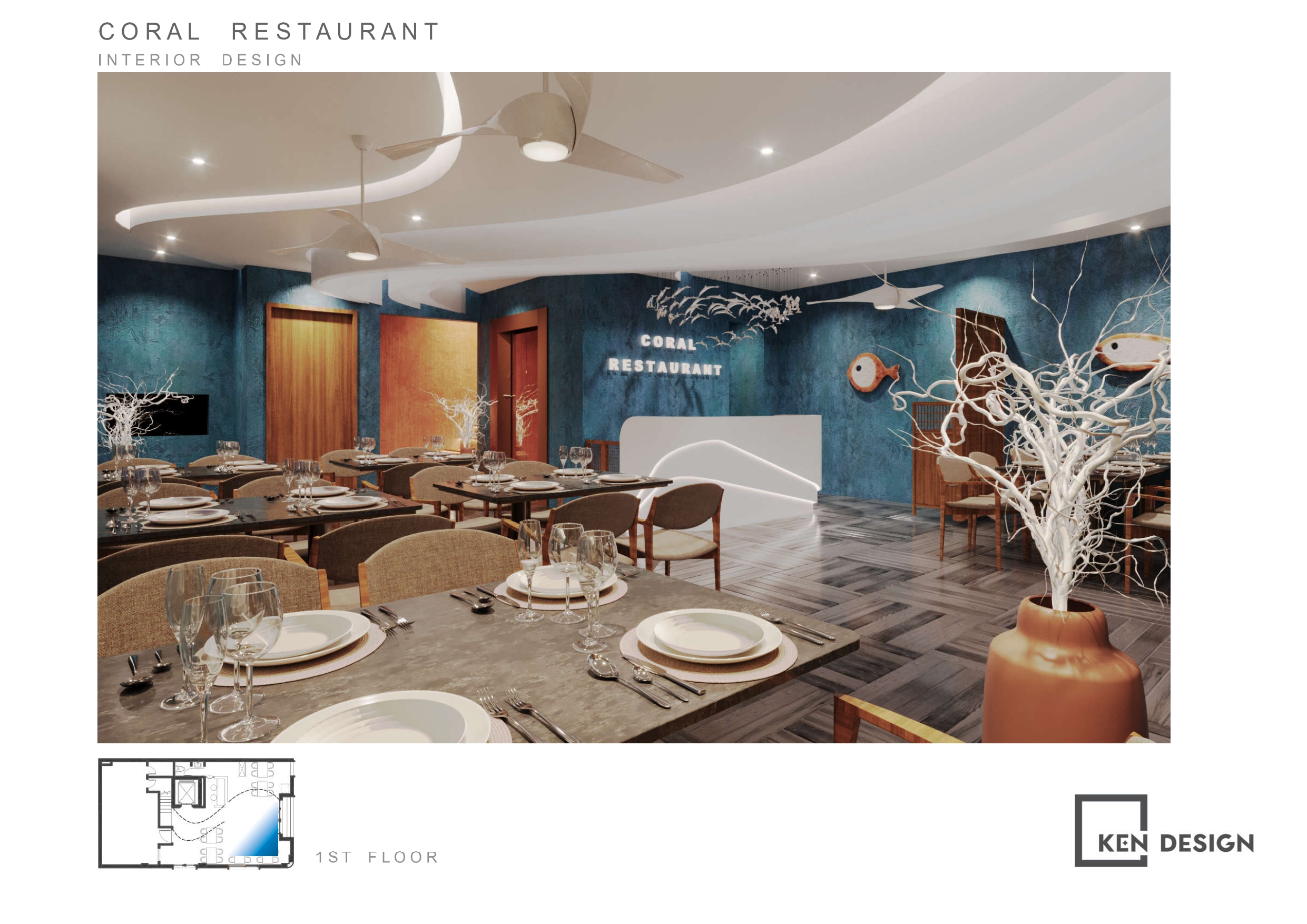 The design of Coral Seafood Restaurant