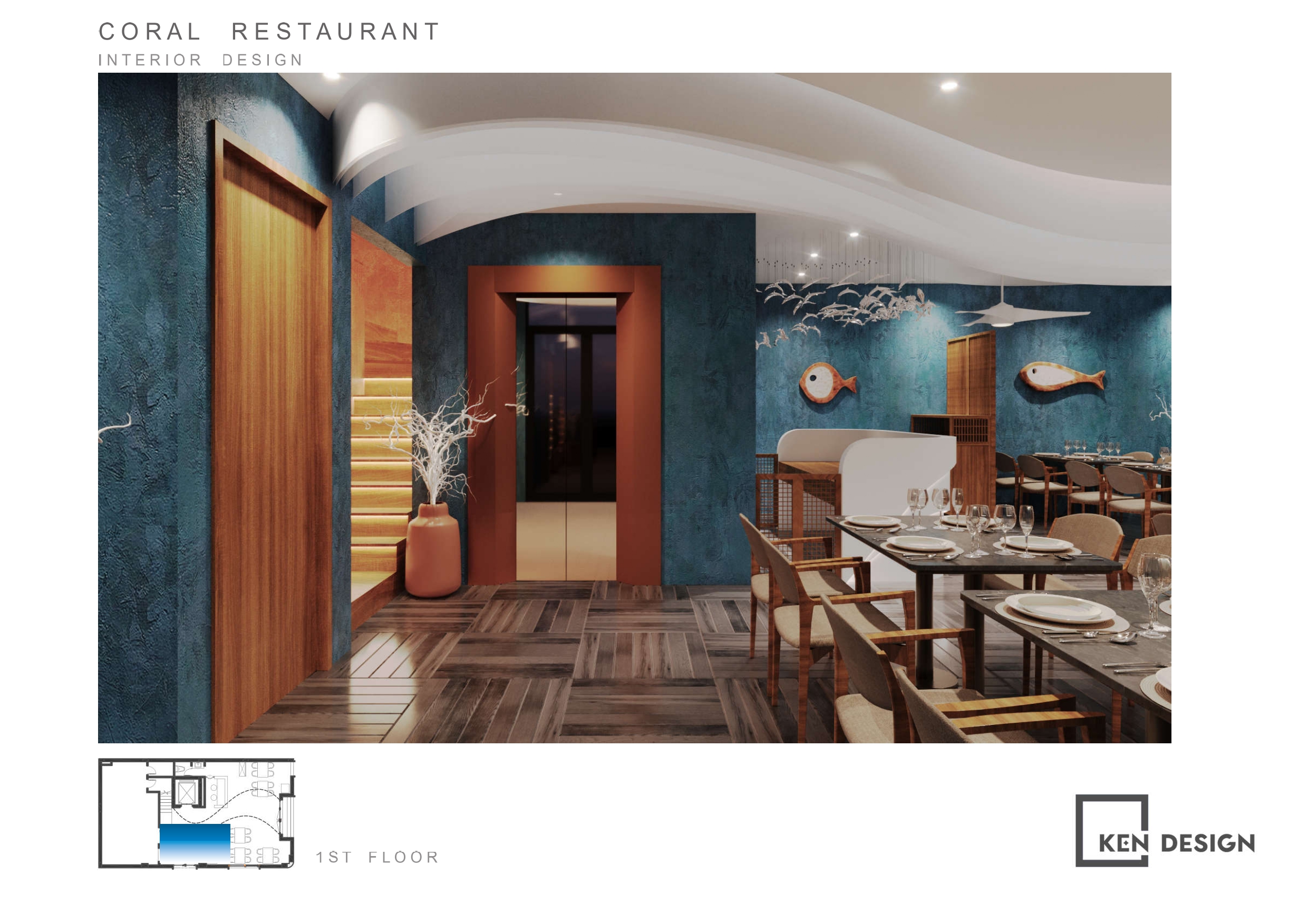 The design of Coral Seafood Restaurant