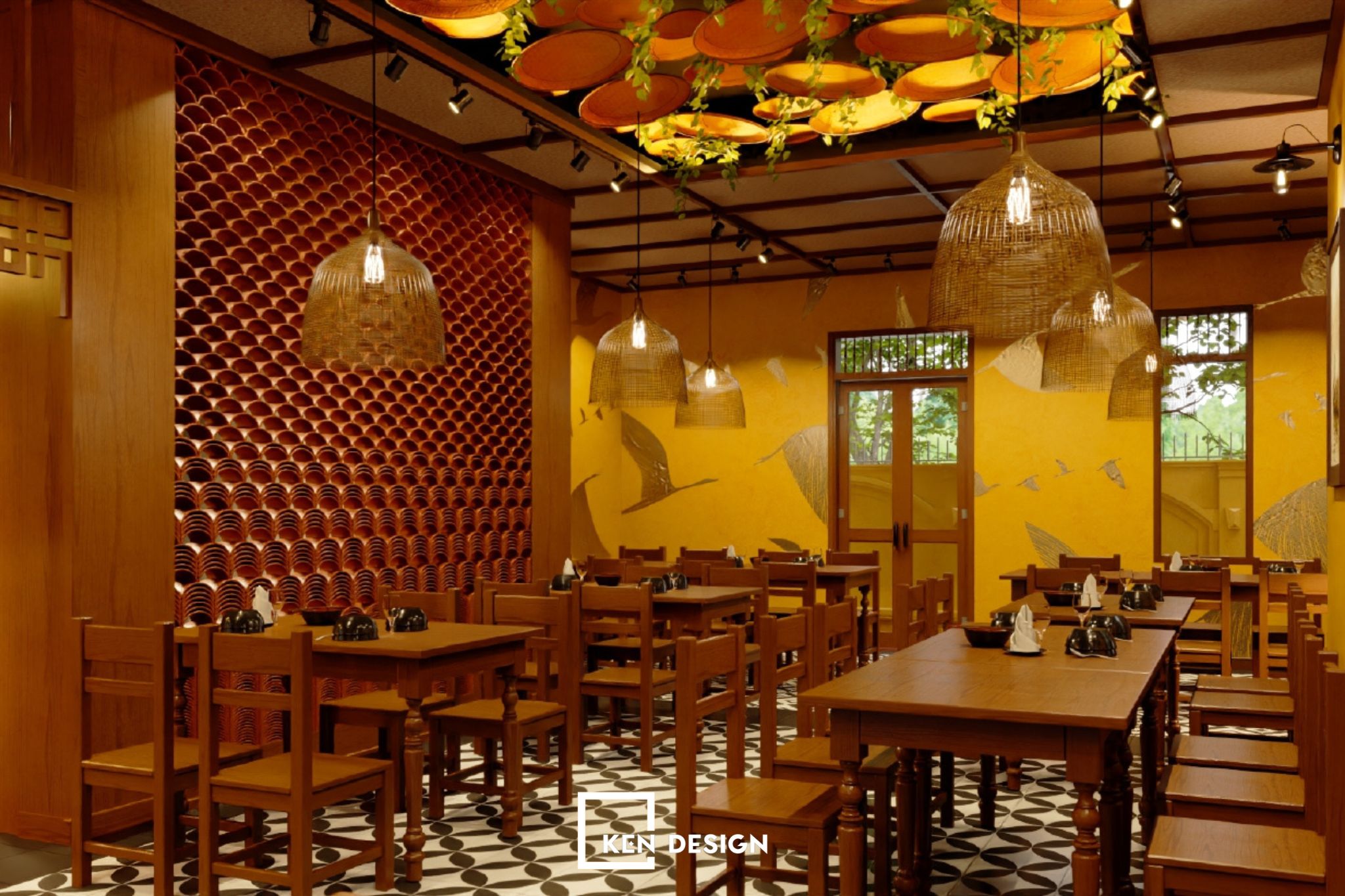 the design of Hai Mien Tay Restaurant