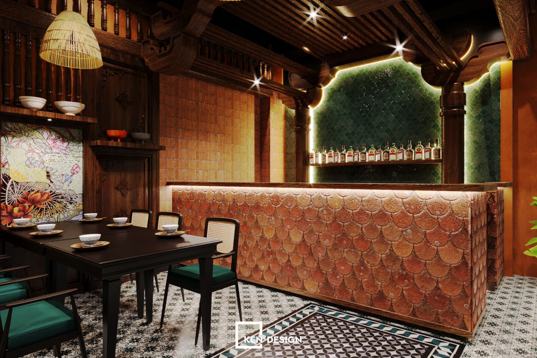 The design of Viet Rice Essence restaurant