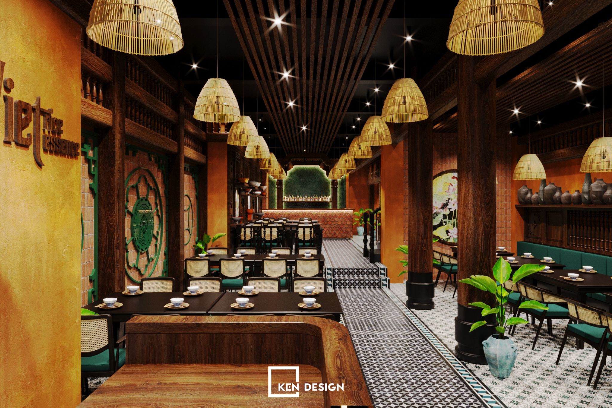The design of Viet Rice Essence restaurant