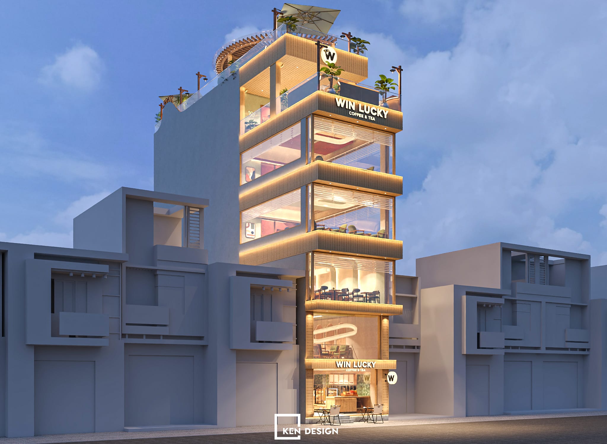 The design of WIN Lucky coffee & tea in Vietnam