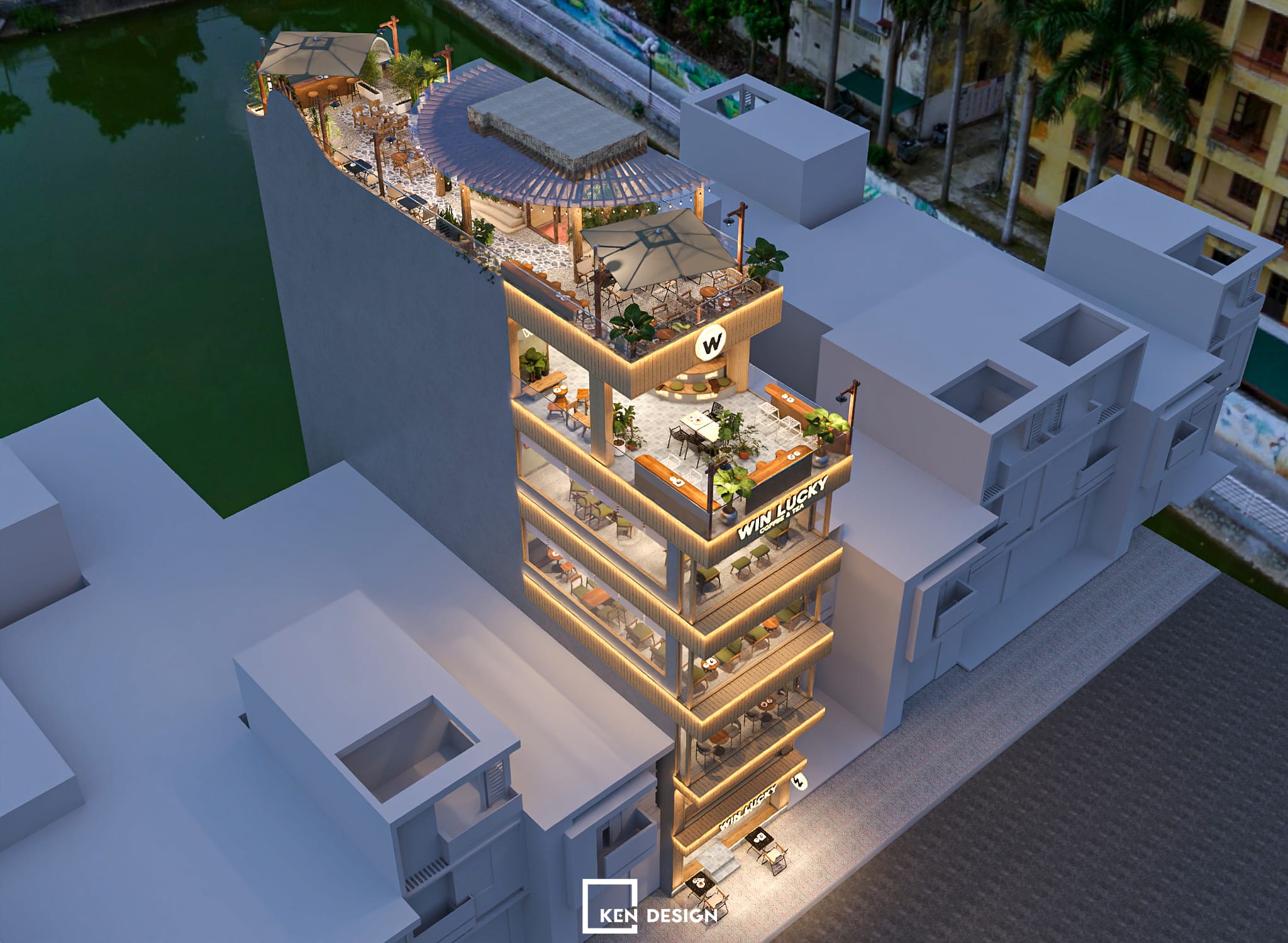 The design of WIN Lucky coffee & tea in Vietnam