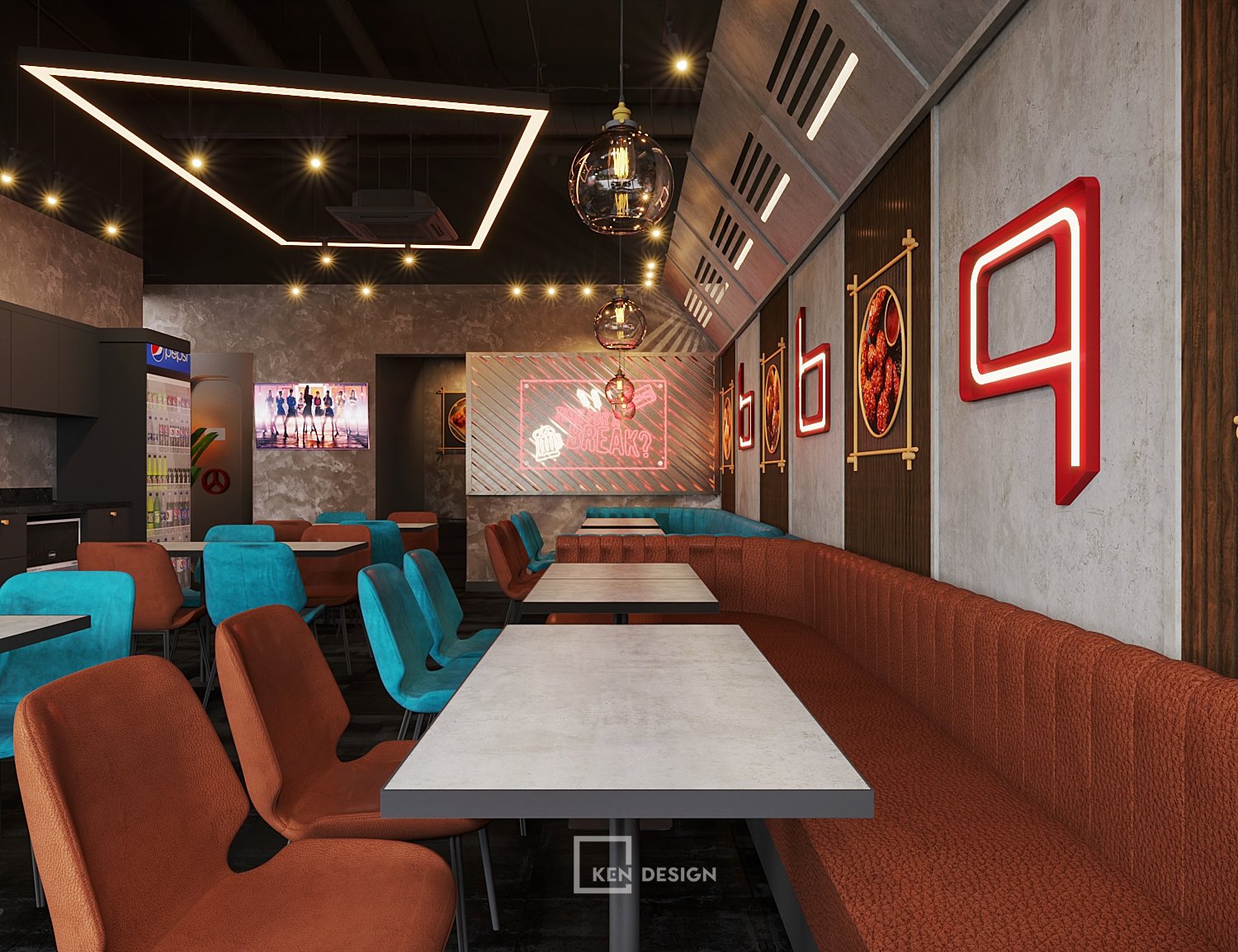 The BBQ Chicken Ngoai Giao Doan restaurant design