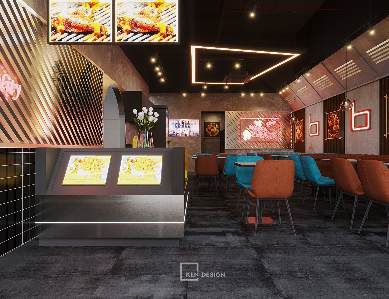 The BBQ Chicken Ngoai Giao Doan restaurant design