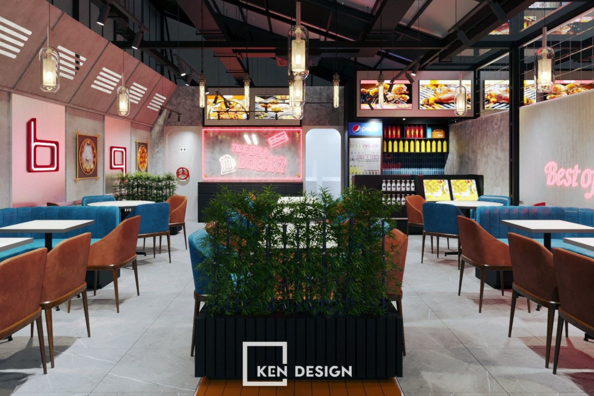 The design of BBQ Chicken Kon Tum Restaurant