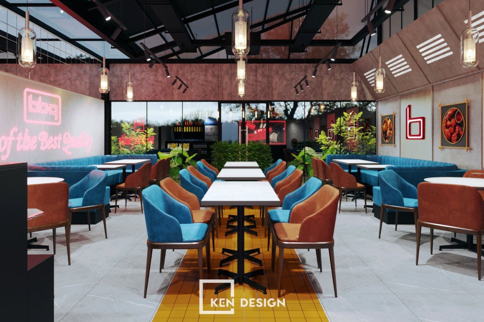 The design of BBQ Chicken Kon Tum Restaurant